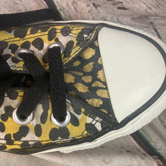 Converse All Star Chuck Taylor Yellow Cheetah Print High Top Womens Shoes - Picture 4 of 8